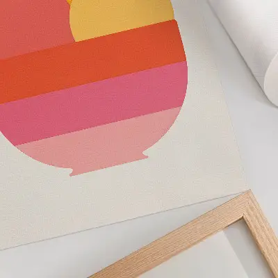 Affisch livfulla cirklar i en skål i minimalistisk stil