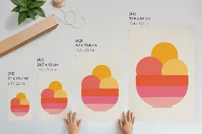 Affisch livfulla cirklar i en skål i minimalistisk stil