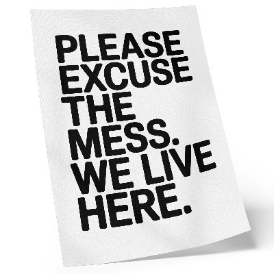 Hållbar väggposter Humoristisk text, minimalistisk stil, kontrast