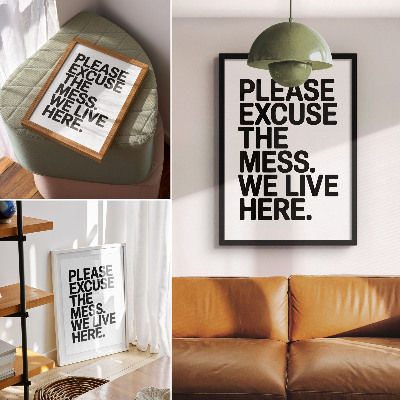 Hållbar väggposter Humoristisk text, minimalistisk stil, kontrast