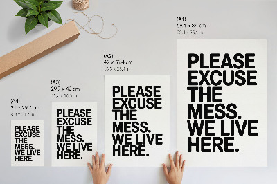 Hållbar väggposter Humoristisk text, minimalistisk stil, kontrast