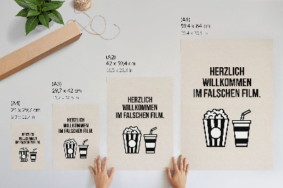 Dekorativ väggaffisch Meningsfull textikonografi bio beige bakgrund