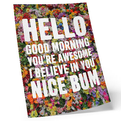 Hållbar väggposter Färgglada blommor med vit text modern typografi