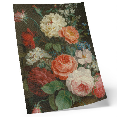 Dekorativ väggaffisch Färgglada blommor i klassisk målningsstil