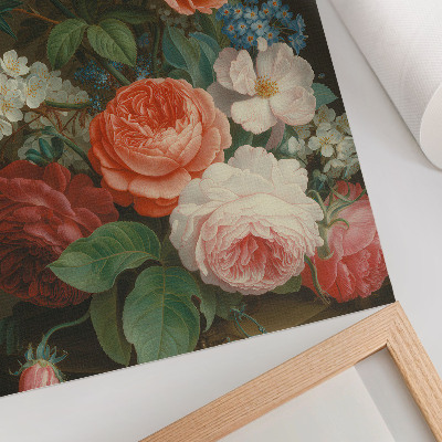 Dekorativ väggaffisch Färgglada blommor i klassisk målningsstil