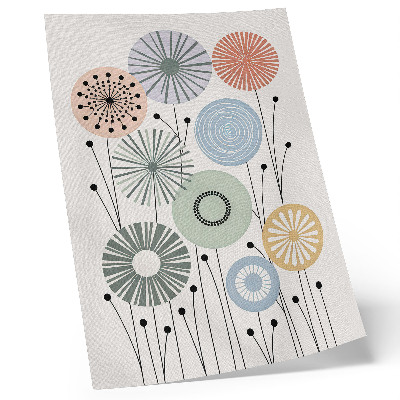 Poster Färgglada geometriska blommor på en ljus bakgrund