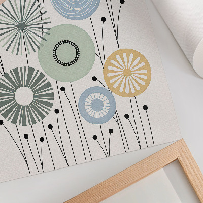 Poster Färgglada geometriska blommor på en ljus bakgrund