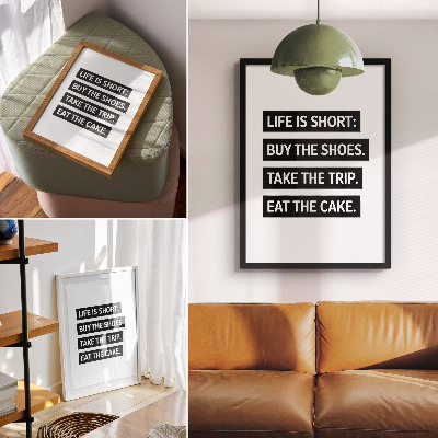 Hållbar väggposter Bokstäver på svart bakgrund, inspirerande typografi