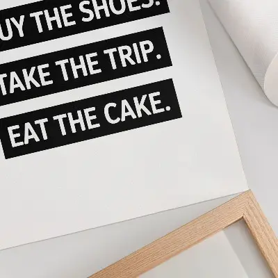 Hållbar väggposter med inspirerande typografi av bokstäver på svart bakgrund