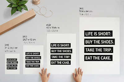 Hållbar väggposter Bokstäver på svart bakgrund, inspirerande typografi
