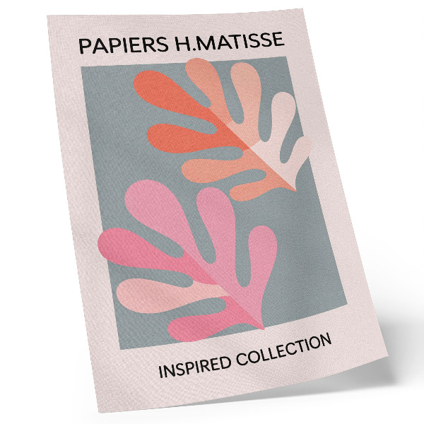 Affisch Geometriska löv inspirerade av Matisse färgglada