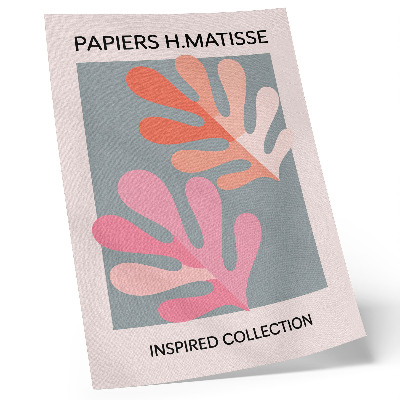 Affisch Geometriska löv inspirerade av Matisse färgglada