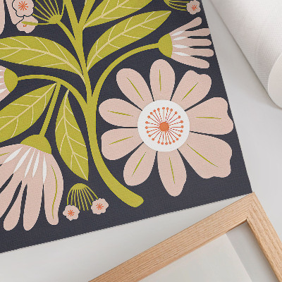 Dekorativ väggaffisch Retro blommotiv utan krångel