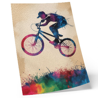 Poster Cyklist dynamiska färger modern action