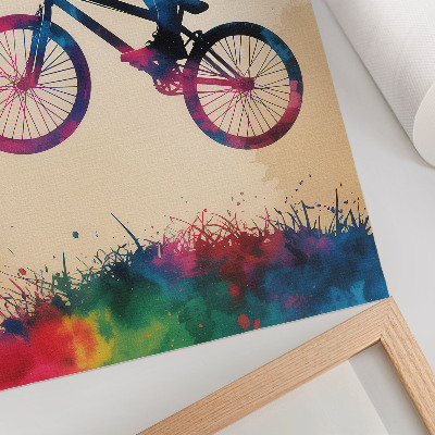 Poster Cyklist dynamiska färger modern action
