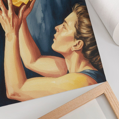 Hållbar väggposter Orange pumpa mörkblå bakgrund surrealism