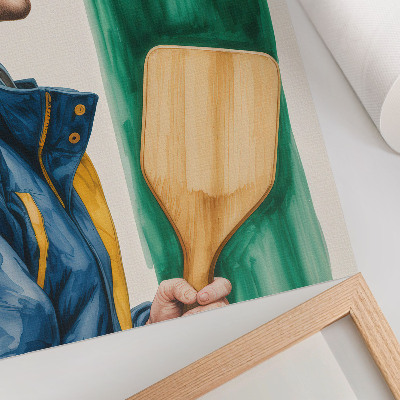 Dekorativ väggaffisch En energisk man med ett träracket
