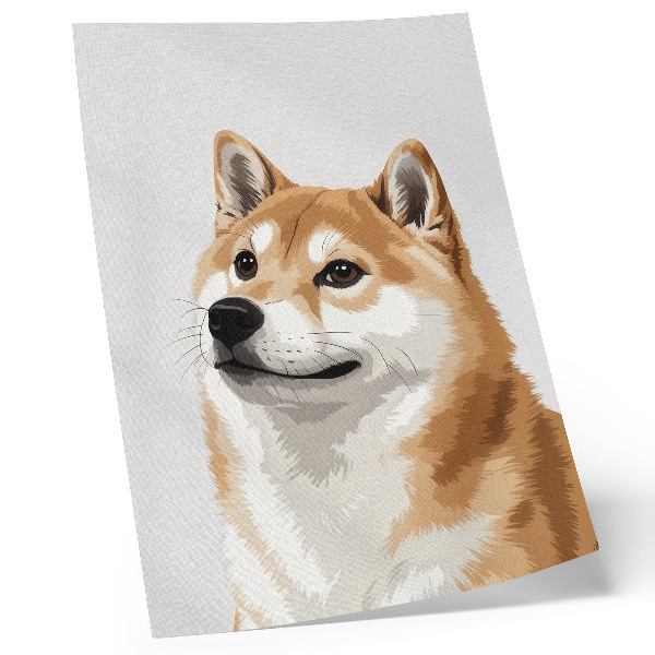 Affisch En distinkt hund i beige och krämfärger, minimalistisk