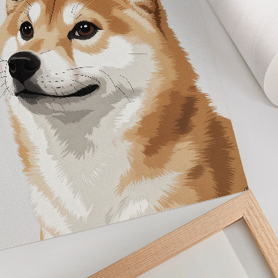 Affisch En distinkt hund i beige och krämfärger, minimalistisk