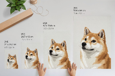 Affisch En distinkt hund i beige och krämfärger, minimalistisk