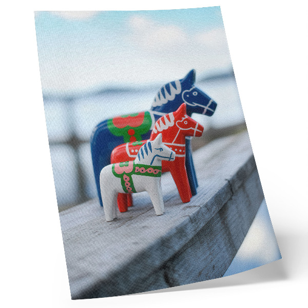 Hållbar väggposter Färgglada hästfigurer, skandinavisk stil