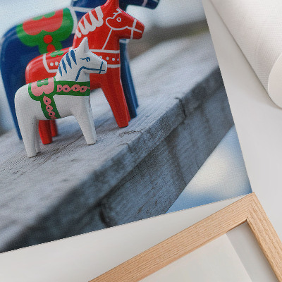 Hållbar väggposter Färgglada hästfigurer, skandinavisk stil