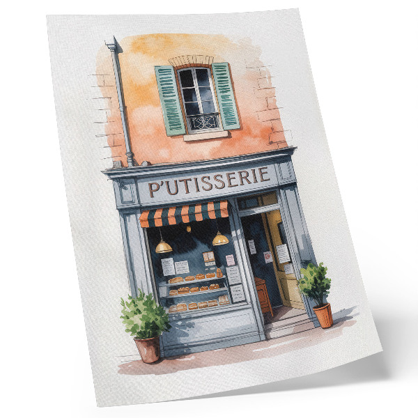 Hållbar väggposter Retro bageri med pastellfärgade väggar