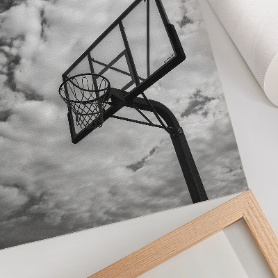 Poster Kontrasterande himmel moln korg stadsliv