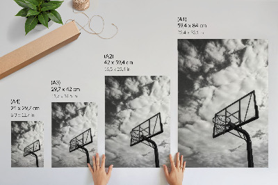 Poster Kontrasterande himmel moln korg stadsliv