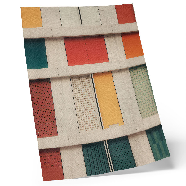 Dekorativ väggaffisch Färgglada paneler symmetri modern stil