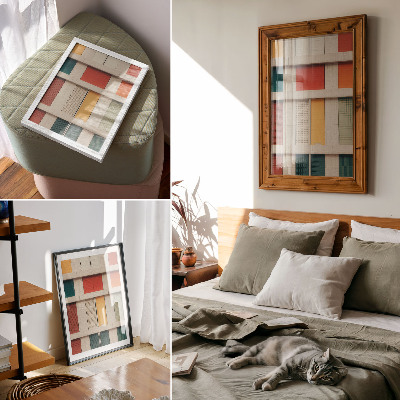 Dekorativ väggaffisch Färgglada paneler symmetri modern stil