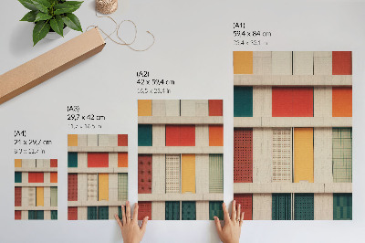 Dekorativ väggaffisch Färgglada paneler symmetri modern stil