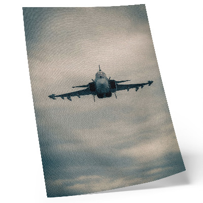 Hållbar väggposter Monokrom jaktplan under flygning, dynamisk ram