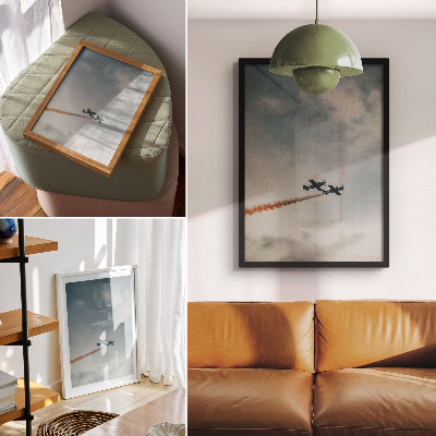 Hållbar väggposter Två plan i himlen minimalismteknik