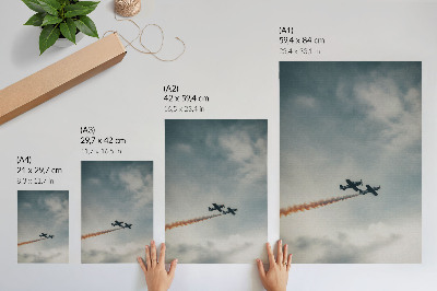 Hållbar väggposter Två plan i himlen minimalismteknik