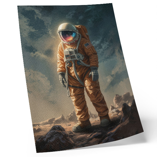 Affisch Astronaut på en främmande planet natthimlen
