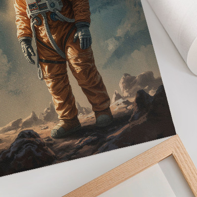 Affisch Astronaut på en främmande planet natthimlen