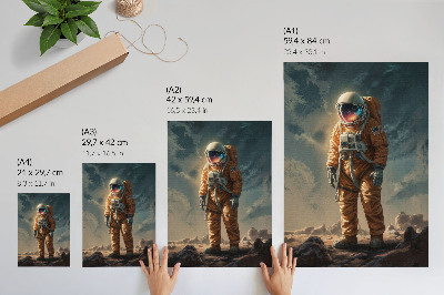 Affisch Astronaut på en främmande planet natthimlen