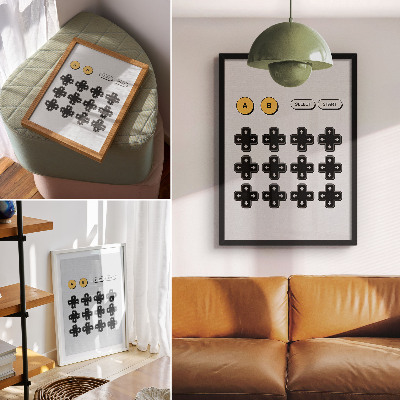 Hållbar väggposter Spelkontroll minimalism retro modernitet