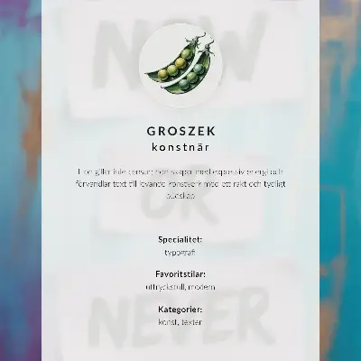 Dekorativ väggaffisch med uttrycksfulla hjärtbokstäver på en pastellbakgrund