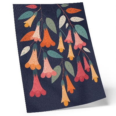 Poster Färgglada blommor lämnar grafisk stil