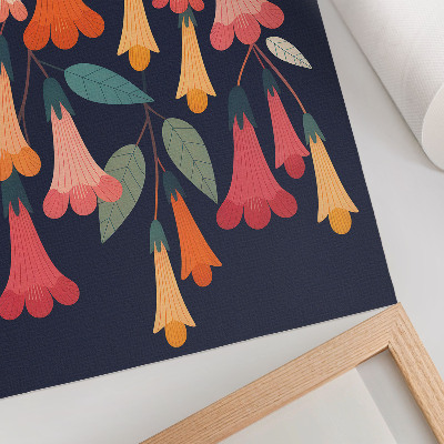 Poster Färgglada blommor lämnar grafisk stil