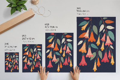 Poster Färgglada blommor lämnar grafisk stil