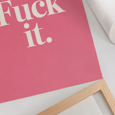 Hållbar väggposter Rosa bakgrund vita bokstäver modern stil