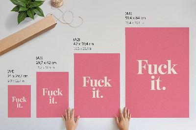 Hållbar väggposter Rosa bakgrund vita bokstäver modern stil