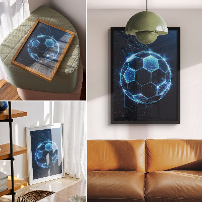 Hållbar väggposter Digitala boll geometriska linjer och ljus