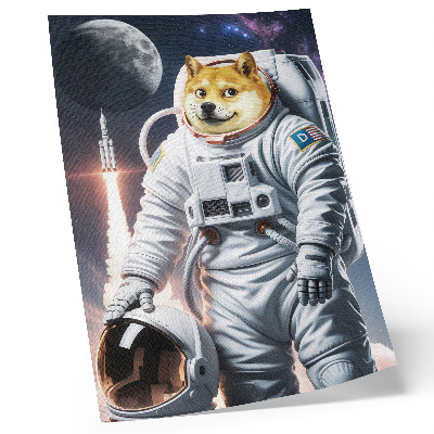 Poster Hund i rymddräkt, rymdraket, måndräkt