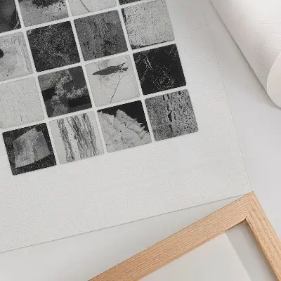 Hållbar väggposter med svartvitt geometriskt mönster i konstnärlig form