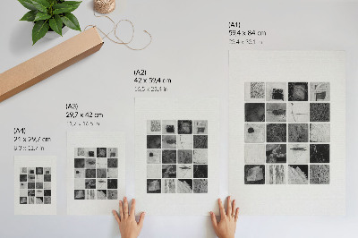 Hållbar väggposter Svartvita geometriska mönster i konstnärlig form