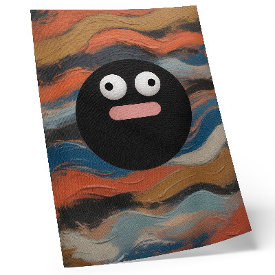 Hållbar väggposter En svart figur på en färgglad bakgrund i dynamisk stil